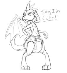 Size: 540x590 | Tagged: safe, artist:sylph-space, princess ember, dragon, g4, gauntlet of fire, diaper, female, non-baby in diaper, poofy diaper, solo, that was fast