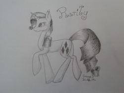 Size: 2560x1920 | Tagged: safe, artist:gree3, rarity, g4, female, monochrome, solo, traditional art