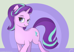 Size: 1024x724 | Tagged: safe, artist:wonkysole, starlight glimmer, pony, unicorn, g4, female, lidded eyes, mare, smug, solo