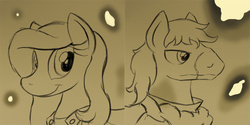 Size: 744x371 | Tagged: safe, artist:darkhestur, oc, oc only, earth pony, pony, bust, parchment, portrait, scar