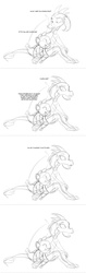 Size: 884x2814 | Tagged: safe, artist:carnifex, princess ember, spike, dragon, g4, gauntlet of fire, cuddling, cute, dragons doing pony things, emberbetes, monochrome, sketch, smiling, snuggling, spikabetes