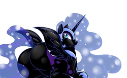 Size: 1370x850 | Tagged: safe, artist:mad'n evil, nightmare moon, g4, butt, chubby cheeks, fat, fat fetish, female, fetish, huge butt, impossibly large butt, large butt, nightmare moonpig, obese, plot, solo, the ass was fat