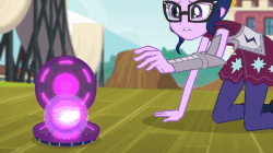 Size: 720x404 | Tagged: safe, screencap, sci-twi, twilight sparkle, equestria girls, g4, my little pony equestria girls: friendship games, animated, archery clothes, carnivorous plant, dimensional cracks, female, friendship games archery outfit, friendship games outfit, glasses, hair bun, leg grab, magic, magic capture device, tentacles, tri-cross relay outfit
