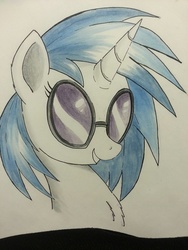 Size: 960x1280 | Tagged: safe, artist:ncmares, dj pon-3, vinyl scratch, g4, female, solo, traditional art