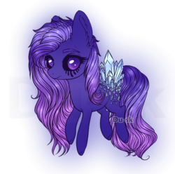 Size: 711x706 | Tagged: safe, artist:du-sk, oc, oc only, pony, black sclera, blue, crying, crystal, ear fluff, eyebrows, gem, makeup, purple, solo, space