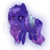 Size: 711x706 | Tagged: safe, artist:du-sk, oc, oc only, pony, black sclera, blue, crying, crystal, ear fluff, eyebrows, gem, makeup, purple, solo, space