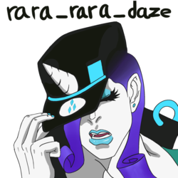 Size: 1280x1280 | Tagged: safe, artist:spriterjrda, rarity, anthro, g4, female, jojo's bizarre adventure, jotaro kujo, lipstick, nail polish, parody, simple background, solo, transparent background, yare yare daze