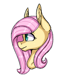 Size: 390x491 | Tagged: safe, artist:pinipy, fluttershy, g4, bust, ear fluff, female, portrait, simple background, solo, transparent background