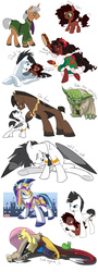 Size: 1200x3340 | Tagged: safe, artist:seanica, discord, fluttershy, shining armor, oc, oc:captain seagull, oc:green eyes, g4, art dump, star wars, yoda