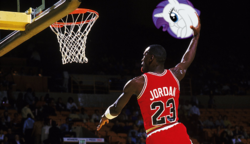 Size: 600x345 | Tagged: safe, rarity, human, pony, unicorn, g4, the gift of the maud pie, african american, basketball, chicago bulls, dark skin, meme, michael jordan, nba, rariball, slam dunk