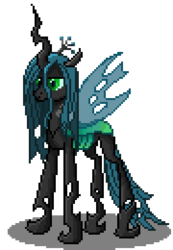 Size: 270x390 | Tagged: safe, artist:grafleon, queen chrysalis, changeling, changeling queen, g4, crown, female, jewelry, pixel art, regalia, solo