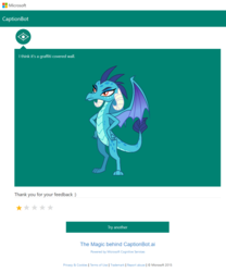 Size: 1030x1236 | Tagged: safe, artist:drakizora, princess ember, dragon, g4, gauntlet of fire, .svg available, captionbot, female, graffiti covered wall, microsoft, solo, vector