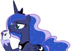 Size: 1280x909 | Tagged: safe, princess luna, rarity, g4, gauntlet of fire, the gift of the maud pie, holding, rariball, simple background, talking, transparent background, vector