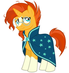 Size: 900x953 | Tagged: dead source, safe, artist:legionattack, sunburst, pony, unicorn, g4, cloak, clothes, cute, glasses, male, simple background, solo, stallion, sunbetes, sunburst's cloak, transparent background, vector