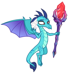 Size: 3500x3350 | Tagged: safe, artist:mixiepie, princess ember, dragon, g4, gauntlet of fire, bloodstone scepter, dragon lord ember, dragoness, female, floating, high res, paint tool sai, simple background, solo, transparent background, vector, waving
