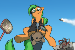 Size: 3840x2576 | Tagged: safe, artist:captainhoers, oc, oc only, oc:atom smasher, fallout equestria, fallout equestria: duck and cover, goggles, high res, solo