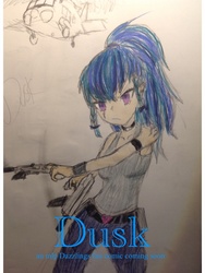 Size: 1536x2048 | Tagged: safe, alternate version, artist:zachthehedgehog97-2, sonata dusk, equestria girls, g4, alternate clothes, female, gun, helicopter, human coloration, solo, weapon, wip
