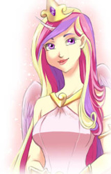 Size: 218x340 | Tagged: safe, artist:zoe-productions, princess cadance, human, g4, female, horn, horned humanization, humanized, solo, winged humanization