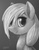 Size: 1806x2298 | Tagged: safe, artist:nebula210, applejack, g4, bust, female, grayscale, monochrome, portrait, smiling, solo, wet, wet mane