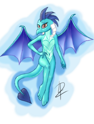 Size: 1280x1680 | Tagged: safe, artist:zuko42, princess ember, dragon, g4, gauntlet of fire, barefoot, belly button, dragoness, feet, female, floating, signature, simple background, solo, transparent background