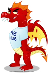 Size: 1263x1920 | Tagged: safe, artist:aleximusprime, garble, dragon, g4, free hugs, garble's hugs, male, simple background, solo, transparent background, vector