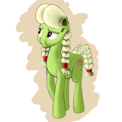 Size: 2291x2291 | Tagged: safe, artist:ritorical, granny smith, g4, female, high res, simple background, solo, young granny smith, younger