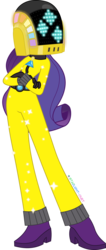 Size: 1466x3442 | Tagged: safe, artist:sigmastarlight, rarity, equestria girls, g4, my little pony equestria girls: rainbow rocks, boots, clothes, crossed arms, daft punk, daft rarity, female, helmet, hidden face, reference, shoes, simple background, solo, spacesuit, transparent background, vector
