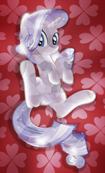 Size: 4988x8192 | Tagged: safe, artist:rainbownspeedash, rarity, crystal pony, pony, g4, absurd resolution, crystallized, female, looking at you, on back, solo, vector