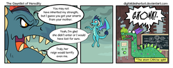 Size: 1200x476 | Tagged: safe, artist:digitaldasherbot, crackle, dragon lord torch, princess ember, dragon, g4, gauntlet of fire, chalkboard, comic, nuclear, physics, science, speech bubble