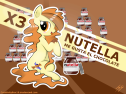 Size: 3000x2250 | Tagged: safe, artist:creativitybox18, oc, oc only, oc:nuty express, food, high res, nutella, solo