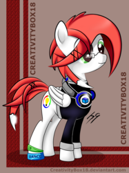 Size: 2189x2926 | Tagged: safe, artist:creativitybox18, oc, oc only, oc:creativity box, high res, ponysona, solo, wristband