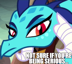 Size: 612x540 | Tagged: safe, screencap, princess ember, dragon, g4, gauntlet of fire, animated, female, meme, reaction image, solo, text