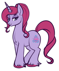 Size: 483x580 | Tagged: safe, artist:lulubell, princess royal purple, pony, unicorn, g1, g4, female, g1 to g4, generation leap, mare, simple background, solo, transparent background