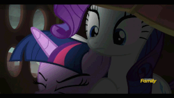 Size: 1280x720 | Tagged: safe, screencap, rarity, twilight sparkle, g4, gauntlet of fire, adorkable, animated, article, book, cute, cute face, discovery family logo, dork, female, notebook, quill, text, twilight sparkle (alicorn), writing