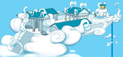 Size: 1024x474 | Tagged: safe, artist:extract-of, pegasus, pony, legends of equestria, cloud, concept art, dojo