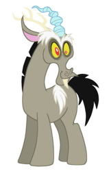 Size: 1700x2674 | Tagged: safe, artist:lonewolf3878, discord, g4, body swap, male, ponified, solo