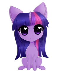 Size: 1280x1544 | Tagged: safe, artist:fluffymaiden, twilight sparkle, g4, chibi, cute, female, heart eyes, looking at you, simple background, solo, twiabetes, wingding eyes