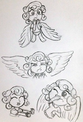 Size: 1300x1912 | Tagged: dead source, safe, artist:jklrxdk, princess flurry heart, human, g4, female, humanized, monochrome, sketch, sketch dump, solo, traditional art, winged humanization