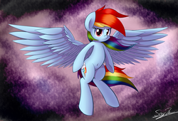 Size: 3450x2350 | Tagged: safe, artist:sheandog, rainbow dash, g4, belly button, female, high res, solo, spread wings