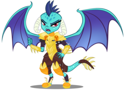 Size: 1024x739 | Tagged: safe, artist:pixelkitties, princess ember, dragon, g4, gauntlet of fire, armor, dragon armor, female, simple background, solo, transparent background