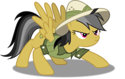 Size: 5000x3168 | Tagged: safe, artist:dashiesparkle, artist:hawk9mm, daring do, pony, daring don't, g4, .svg available, clothes, female, full body, hat, ponyscape, simple background, solo, transparent background, vector