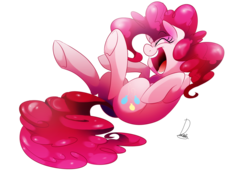 Size: 3507x2480 | Tagged: safe, artist:dormin-dim, pinkie pie, earth pony, pony, g4, female, high res, laughing, simple background, solo, transparent background