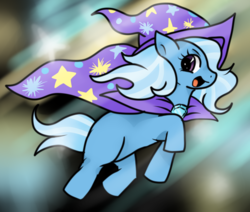 Size: 1664x1408 | Tagged: safe, artist:ari-dreemurr, trixie, pony, unicorn, g4, cape, clothes, female, hat, mare, raised hoof, solo, trixie's cape, trixie's hat