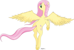 Size: 6000x4129 | Tagged: safe, artist:vulthuryol00, fluttershy, g4, absurd resolution, butt, female, plot, simple background, solo, spread wings, transparent background, underhoof, vector