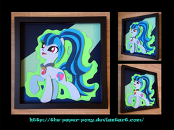 Size: 1280x958 | Tagged: safe, artist:the-paper-pony, sonata dusk, earth pony, pony, equestria girls, g4, craft, disguise, disguised siren, earth pony sonata dusk, equestria girls ponified, female, gem, papercraft, ponified, shadowbox, siren gem, solo