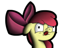 Size: 2240x1416 | Tagged: safe, artist:escry, apple bloom, g4, bust, faic, female, open mouth, portrait, simple background, solo, transparent background