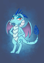 Size: 1087x1544 | Tagged: safe, artist:chiptunebrony, princess ember, dragon, g4, gauntlet of fire, bedroom eyes, dragoness, female, posture, scales, solo