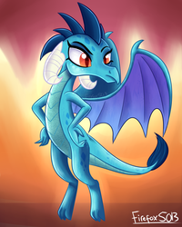 Size: 1024x1280 | Tagged: safe, artist:mlp-firefox5013, princess ember, dragon, g4, gauntlet of fire, female, solo