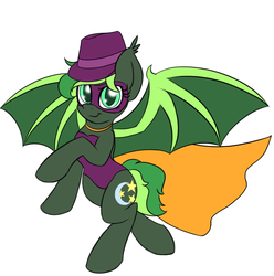 Size: 1134x1143 | Tagged: safe, artist:k-kopp, oc, oc only, oc:jaded nights, bat pony, pony, clothes