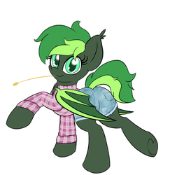 Size: 1140x1174 | Tagged: safe, artist:k-kopp, oc, oc only, oc:jaded nights, bat pony, pony, clothes, flannel